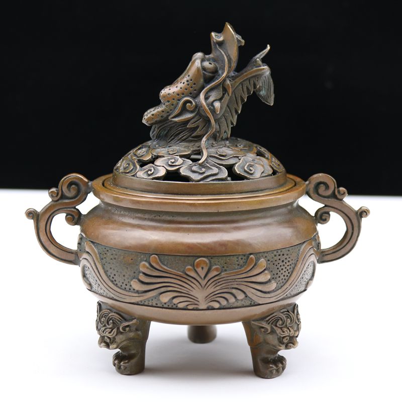 Pure copper tap Aroma Furnace Lavender Incense sandalwood Fragrant Sandalwood Powder with incense Fragrant Dauphin for ancient playing with tea-track hem