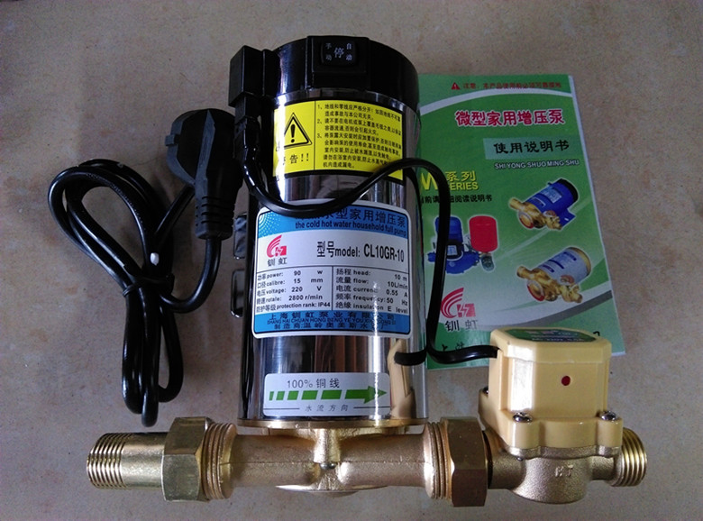 Shanghai Chuanhong booster pump fully automatic stainless steel shell water heater booster household pump type CL10GR-10 90W