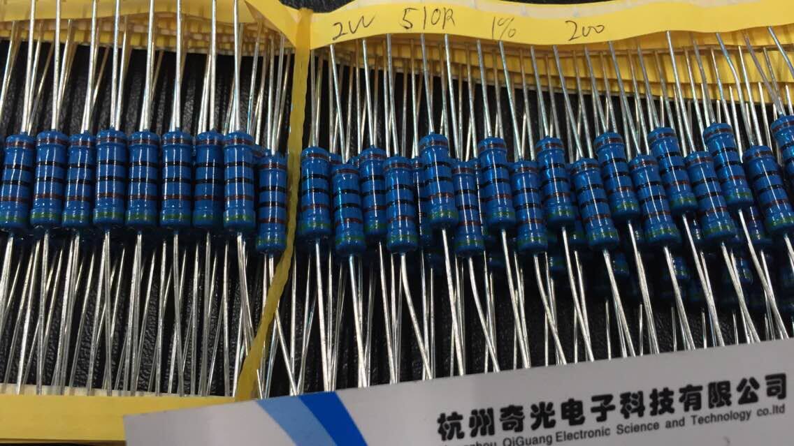 High-quality metal film resistor 2W 510R 1% braided 510 ohm fixed resistance 50 = 4 9 yuan