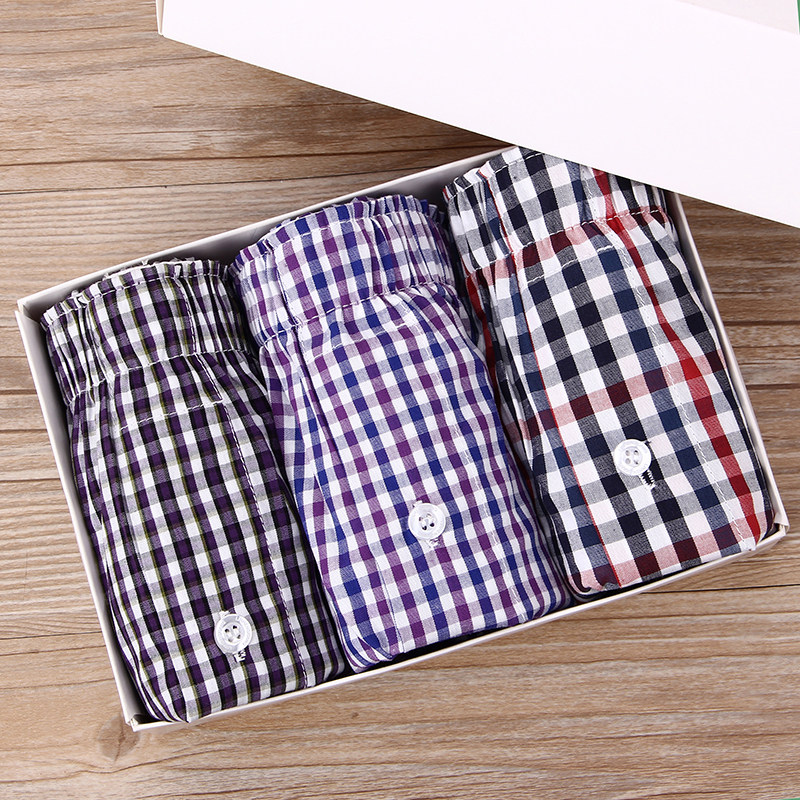 Three-pack Aro pants men's cotton loose breathable large size boxer briefs summer youth sports home pajamas