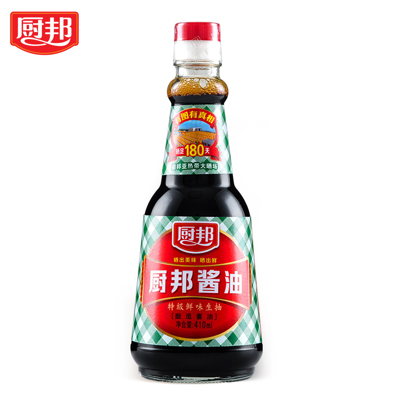 【天猫超市】厨邦酱油 410ml天然鲜头道非转基因黄豆酿造生抽酱油