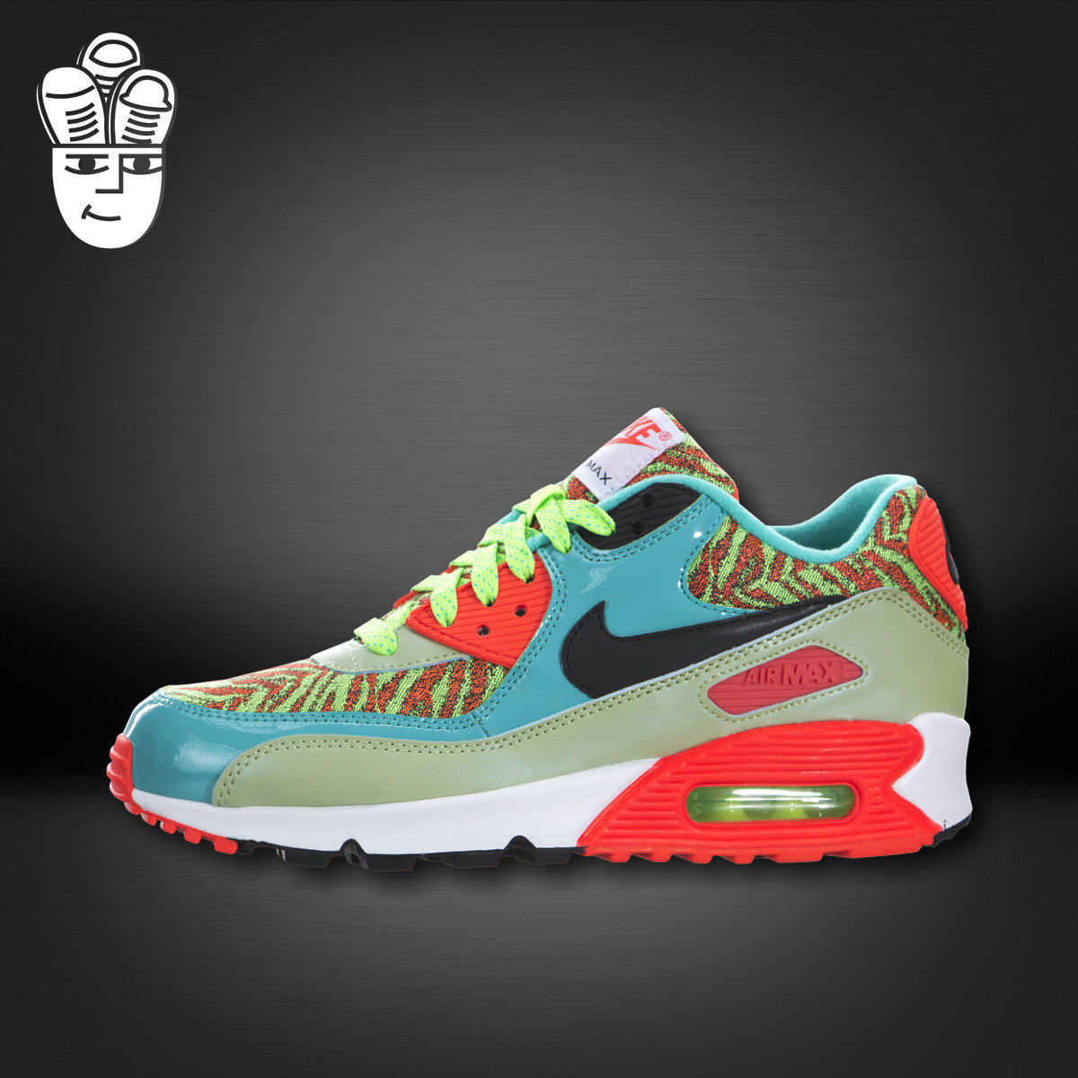 Nike Air Max 90 PRM Mesh  耐克男女GS炫彩印花气垫跑鞋 724882