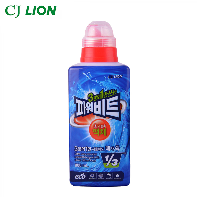 韩国进口 CJLION希杰狮王 碧特3倍浓缩洗衣液800ml环保低泡