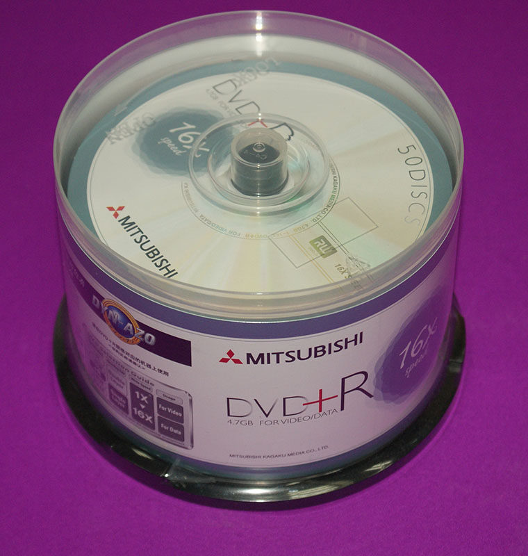 Original Mitsubishi DVD+R 16X 50 Tablets Barrel DVD Burning Disc Mitsubishi DVD Burning Disc