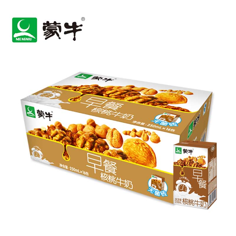 【天猫超市】蒙牛核桃口味早餐奶250ml×16盒 专为早餐设计