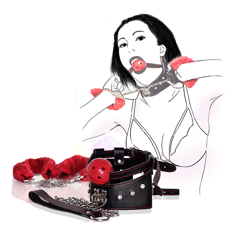 roomfun房趣手铐口塞球项圈组合装SM成人另类情趣性用品FK