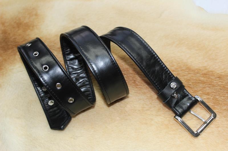 High-end custom-made men's double-sided genuine leather belt imported shiny cowhide