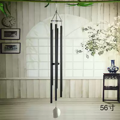 Metal music wind chimes Alloy wind chimes 56 inches*Prayer feng shui chimes*6 tube wind chimes matte black gift