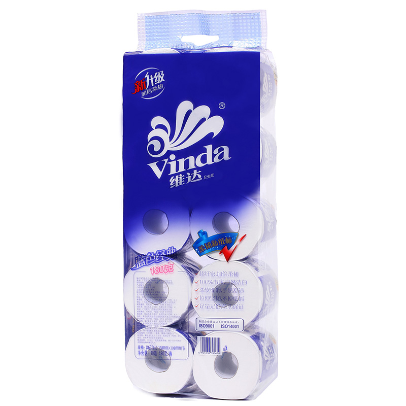 【天猫超市】维达蓝色经典系列卫生纸3层180g10卷138mm*108mm卷纸