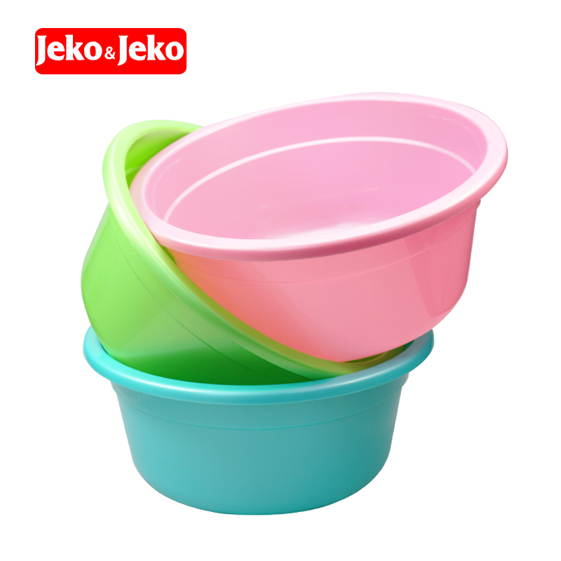 Jeko＆Jeko 44cm深形塑料洗脸盆 洗衣盆 泡脚盆 洗漱盆颜色随机