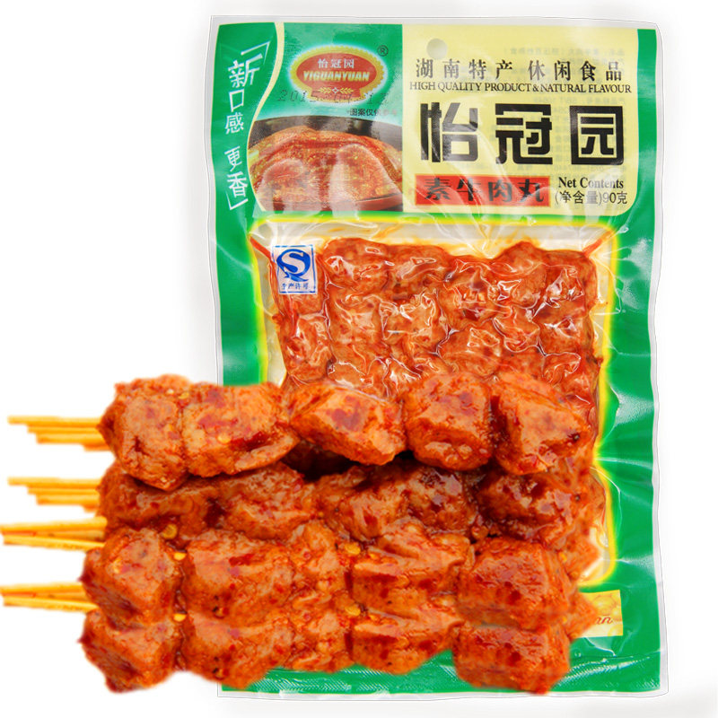 【天猫超市】怡冠园 素牛肉丸90g/袋 辣条 辣串  零食