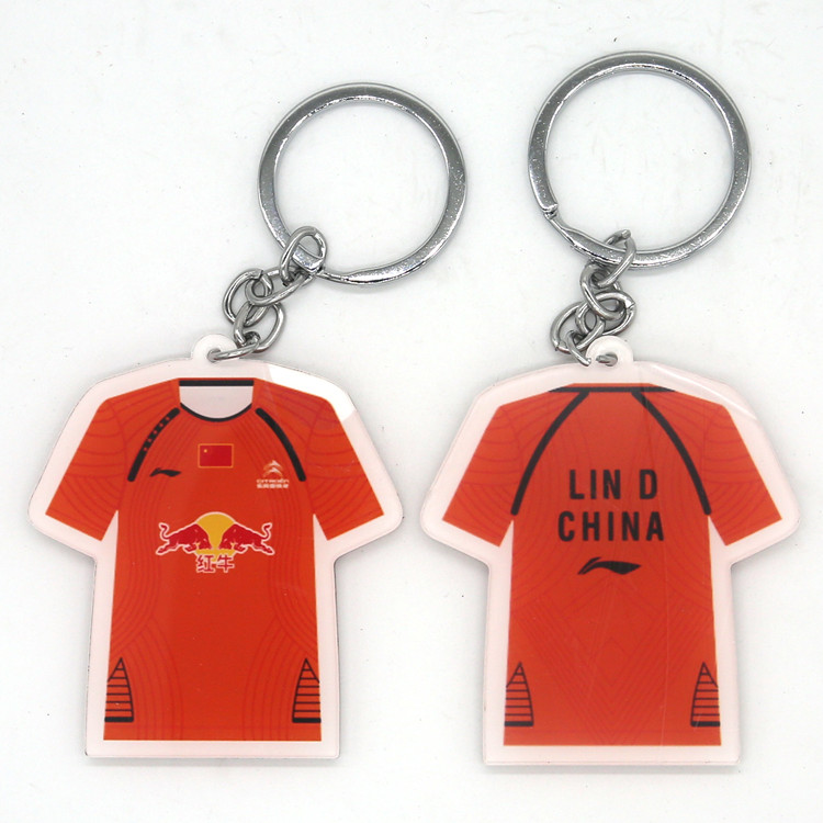 Creative key ring Lin Dan badminton acrylic double-sided hanging jewelry Badminton lock key buckle