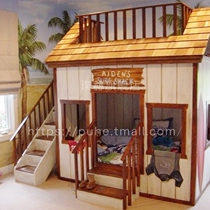 Boys bed Childrens Room Up and Down House Bed Childrens Tree House Bed Multifunctional American Country Bunk Bed Boy Prince
