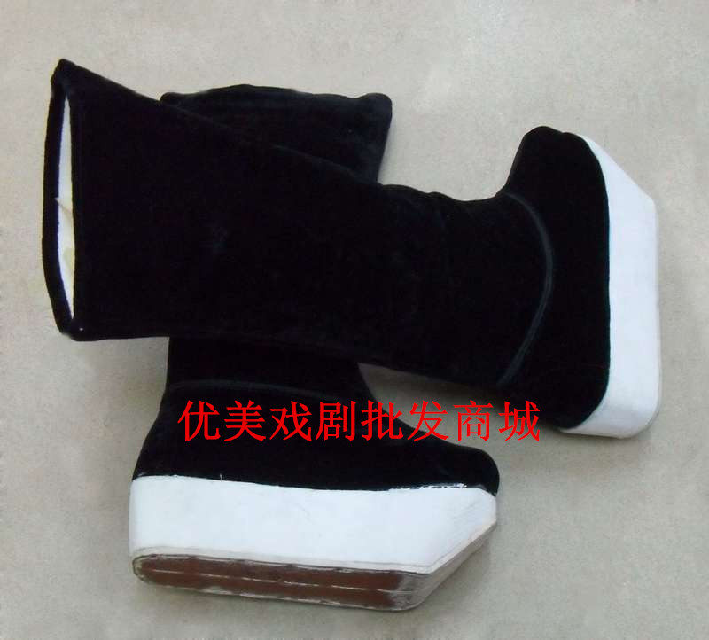 Theater Costume Boots Theater Boots Thick Sole Tall Boots Official Boots Toward Boots Black Tall Official Boots 36-45 Yards