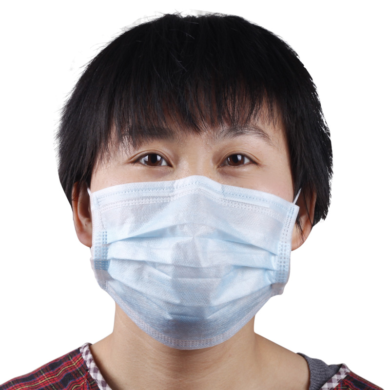一次性口罩  家用三层无纺布口罩 防尘带铝条 20片 HJ