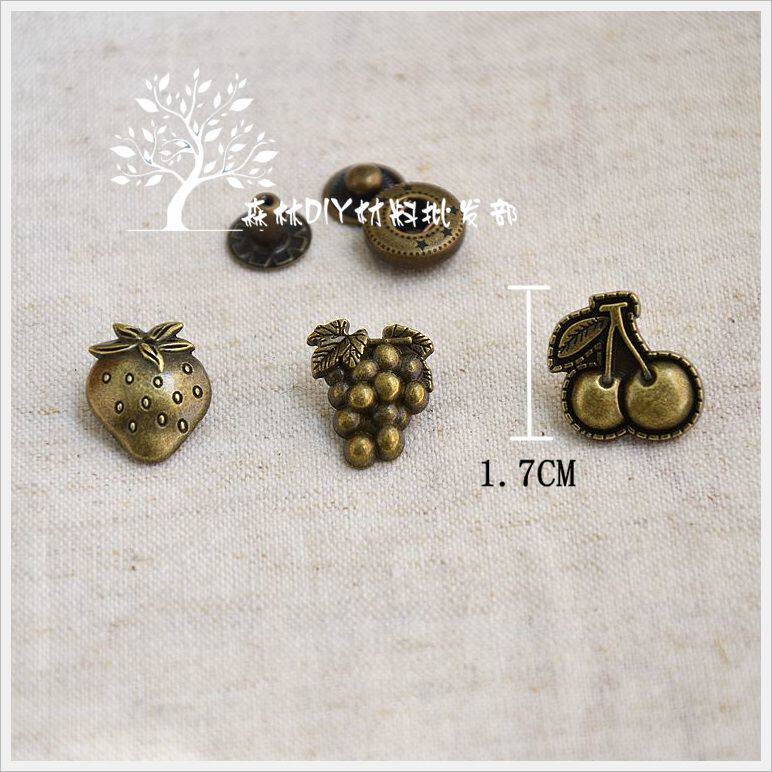 (Forest Wholesale) Korean New Fruit Series Strawberry Grape Cherry 633 Snap Buckle 50 Sets