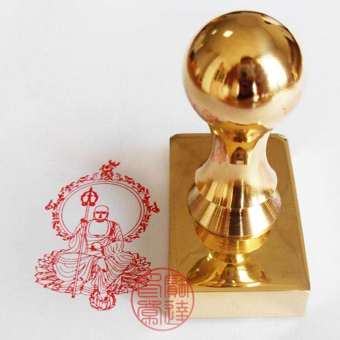 Custom square pure brass all-copper pure copper seal Ksitigarbha Bodhisattva like high-quality solid Buddha seal 5 cm