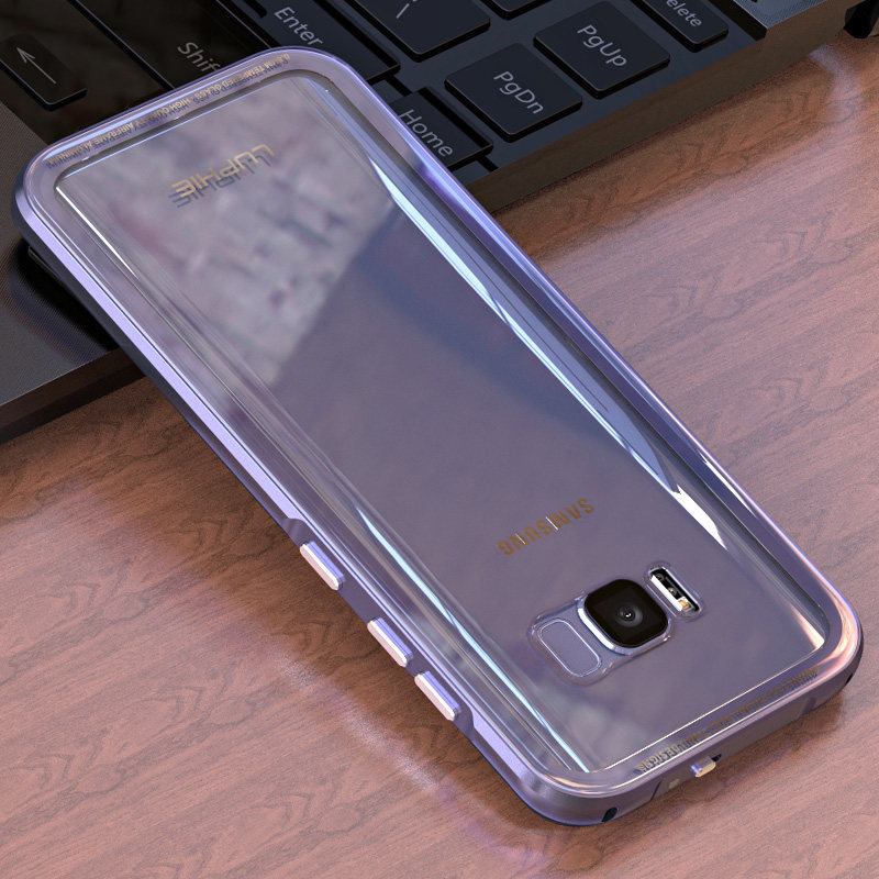 Luphie iGlass Airframe Aluminum Bumper Air Barrier Tempered Glass Back Case Cover for Samsung Galaxy S8 Plus & Galaxy S8