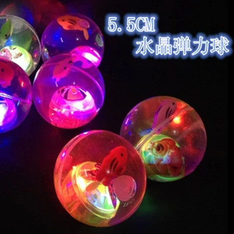 Creative Children's glowing crystal ball jumping ball children novelty flashing toys night market stalls hot selling gifts