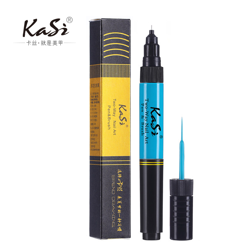 KaSi美甲双头点花拉线笔 点钻美甲笔彩绘笔工具10克 颜色:冰湖蓝