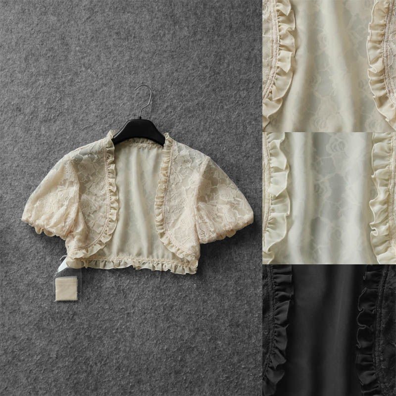 172D 0628 Cubic agaric flower side warm polo foam sleeves delicate camshoulder type lace snow-spinning
