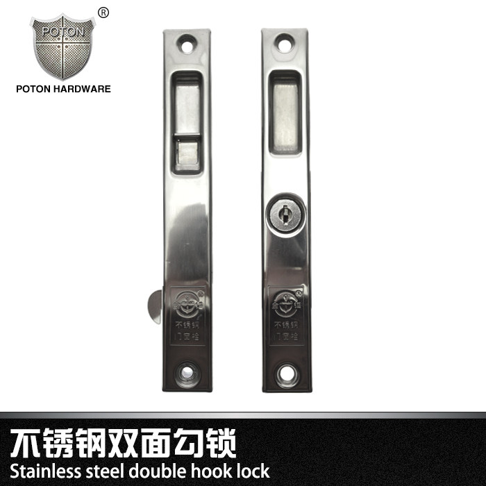 Stainless steel push-pull plastic steel window door lock Balcony floor-to-ceiling window double-sided home door lock hook lock middot fort shield
