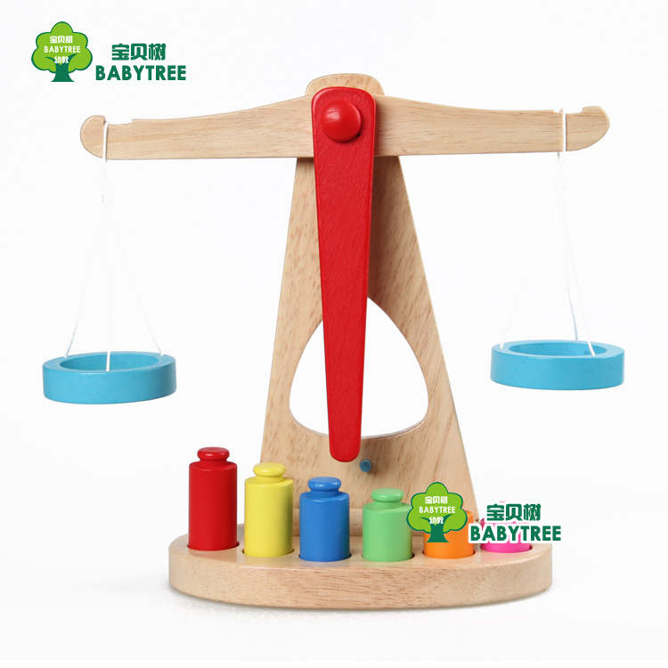 Montessori teaching aids wooden scales toy baby balance game wooden educational children's toys 1-2-3 years old