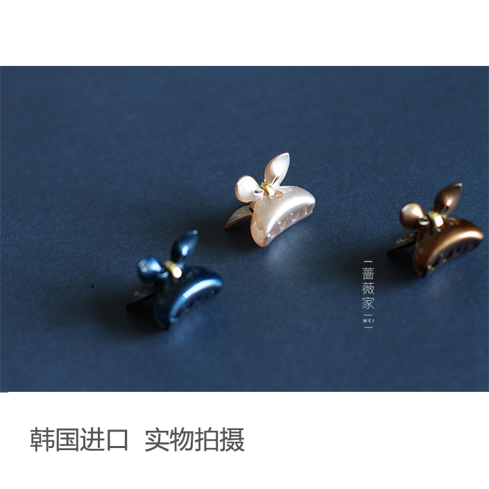 Korean hair accessories Pearly bunny rabbit ears small hair catch clip bangs clip hair clip