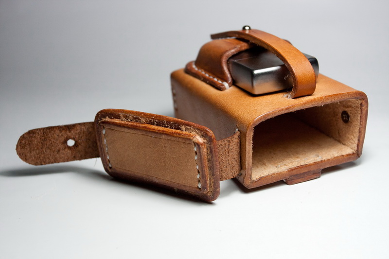 Anon Handmade Custom Head Layer Bull Leather Plant Tannic Leather Cigarette Case Carry-on Cigarette Smoke Bag Hood Body Wrap Waist Hanging Personality