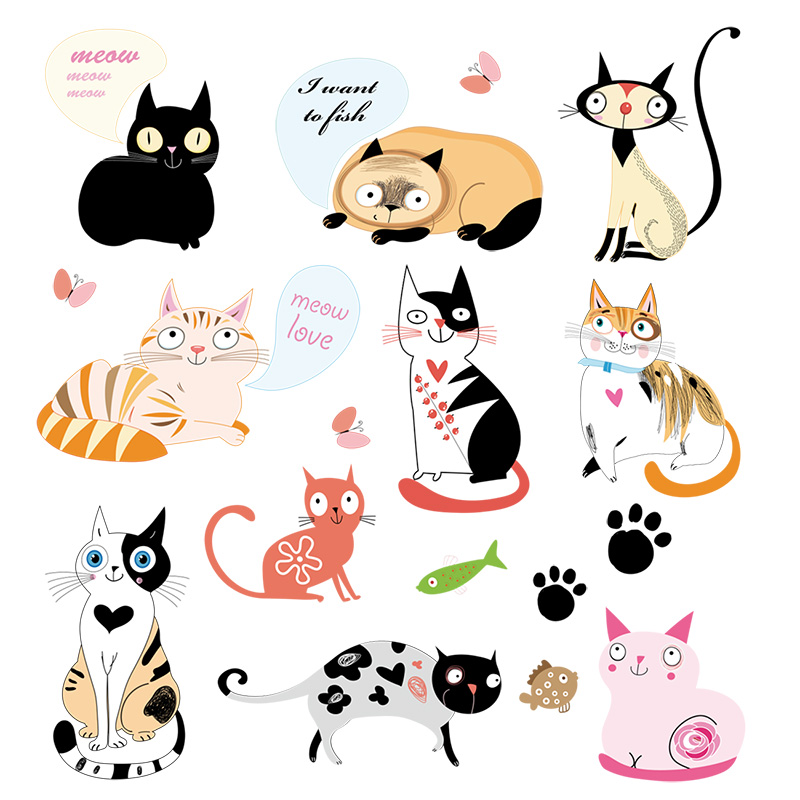 Наклейка - кошки. Наклейки кошечки. Наклейка котёнок. Наклейки кошечки. Наклейки кошечки.