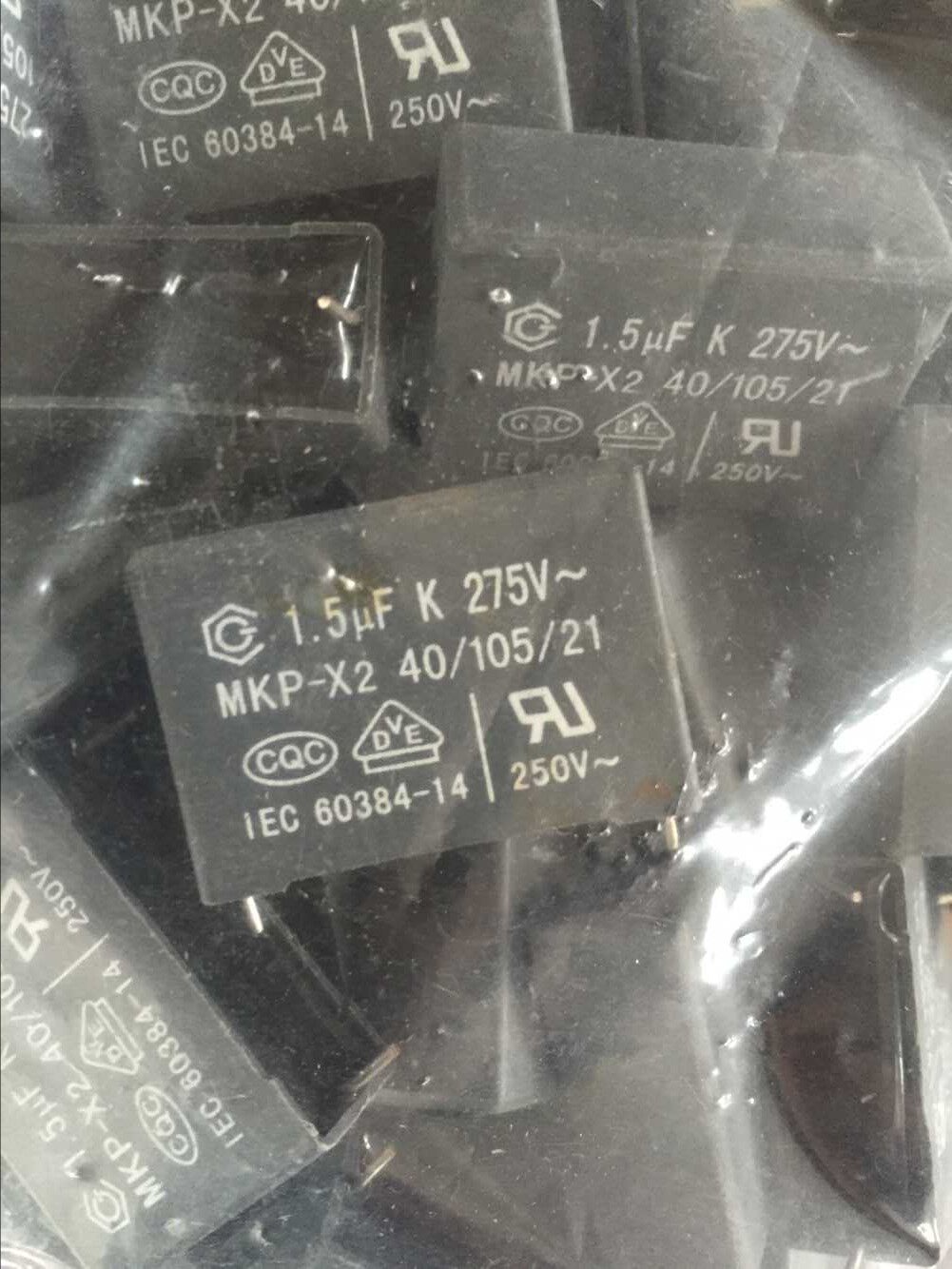 1 5uF K 275V MKP X2 Safety capacitor Film capacitor Capacitor foot spacing 27mm short foot