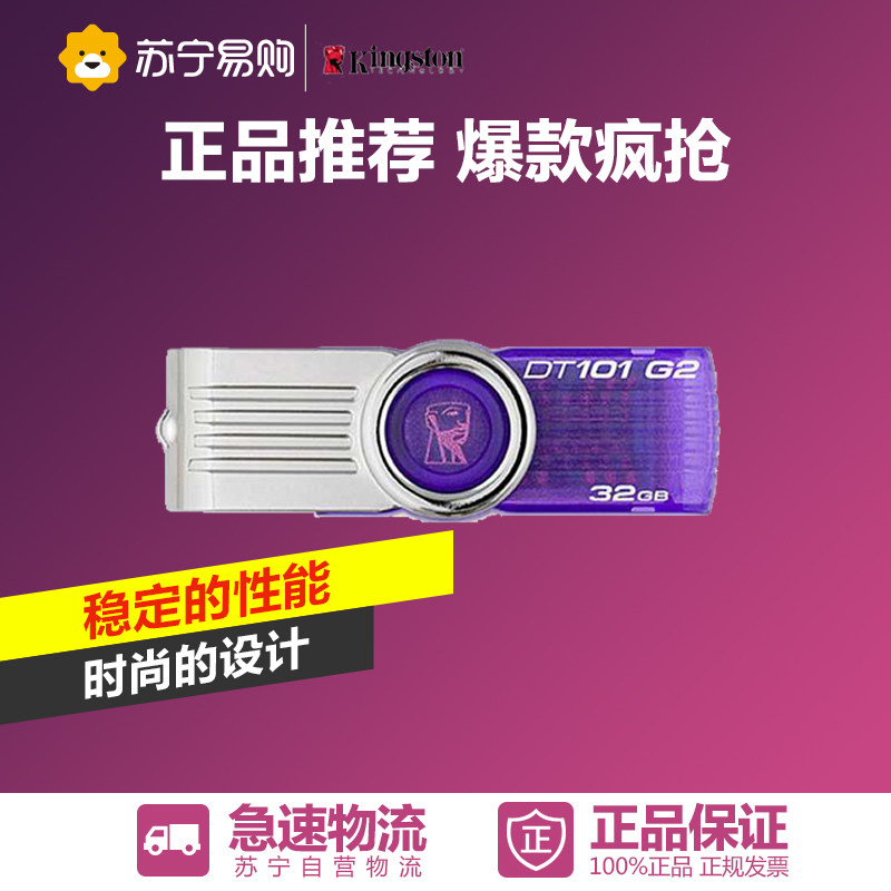 Kingston/金士顿 DT101G2 32G U盘 USB2.0 紫色