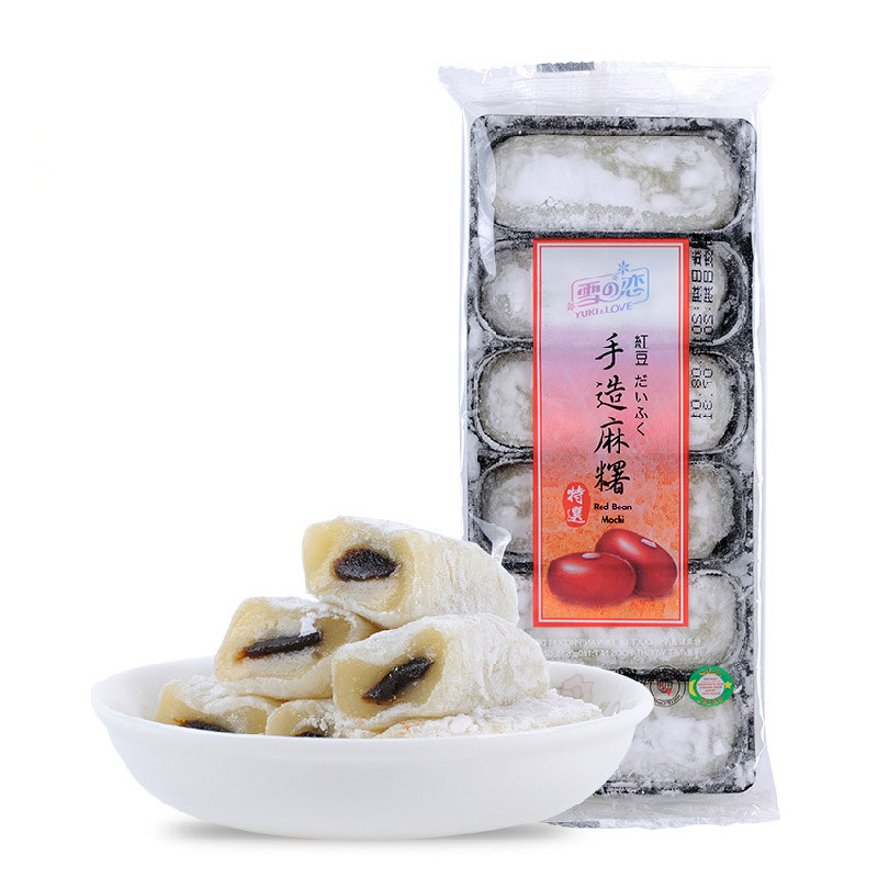 【天猫超市】台湾进口 雪之恋红豆味手造麻薯180克麻糬休闲零食品