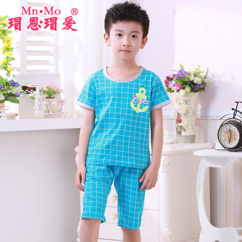 瑁恩瑁爱男孩儿童睡衣套装夏季短袖中大童小孩睡衣夏童装家居服