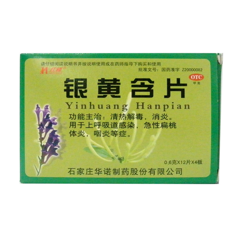 红楼 银黄含片 48片 上呼吸道感染急性扁桃体炎咽炎消炎