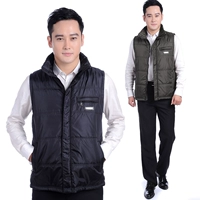 Mùa thu và mùa đông nam trung niên cotton vest nam trung niên vest nam ông già cotton ấm áp vest cha mặc bên ngoài mặc áo khoác không tay