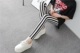 2019 mùa thu mới quần legging sọc đen trắng có thể mặc bên ngoài quần skinny nữ mỏng chân mùa xuân và mùa thu thủy triều Hàn Quốc - Khởi động cắt