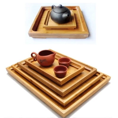 Bamboo Kung fu tea Tea Tray Tea Tray Bamboo tray Fruit tray Tray Dinner Plate Rectangular square nursery Size Number