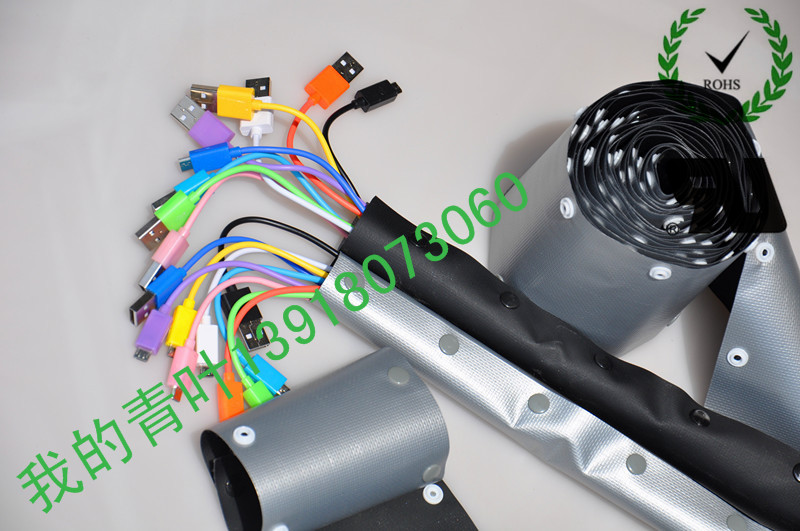 Black gray double button end with wire bundled belt wire with WBS-475 HPC-495 buckle wire