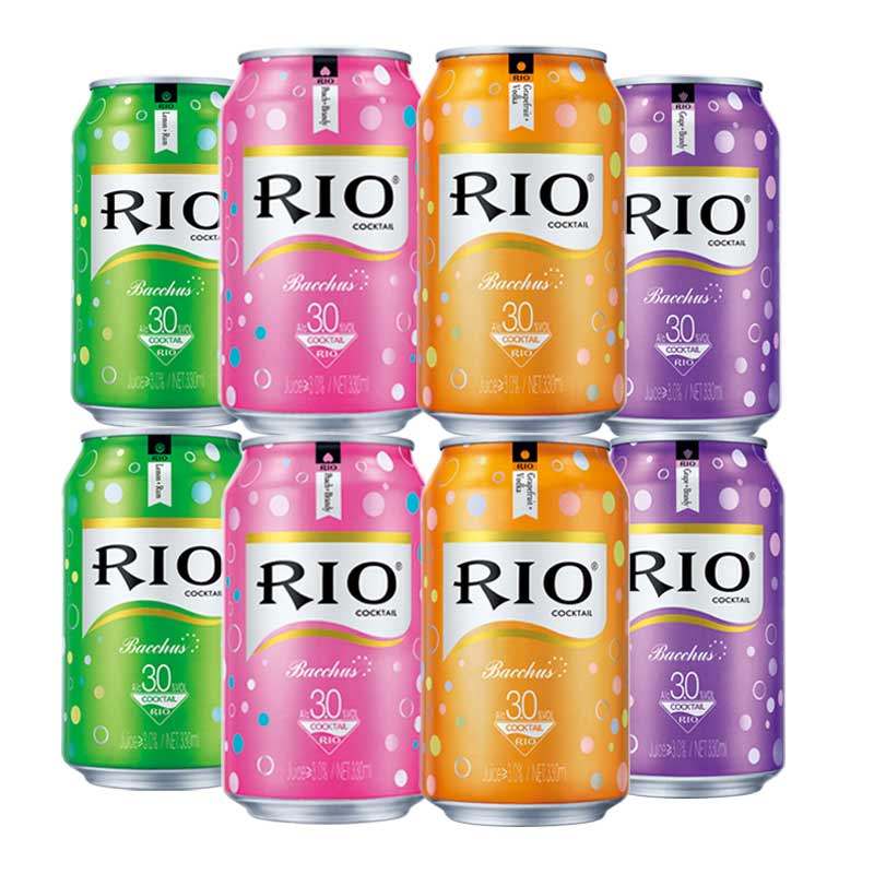 【天猫超市】RIO(锐澳)朗姆鸡尾酒330ml罐装8连包 四种口味