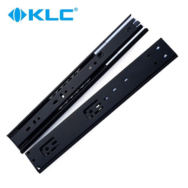 KLC drawer rail hydraulic damping three-section rail silent buffer wardrobe ball slide rail