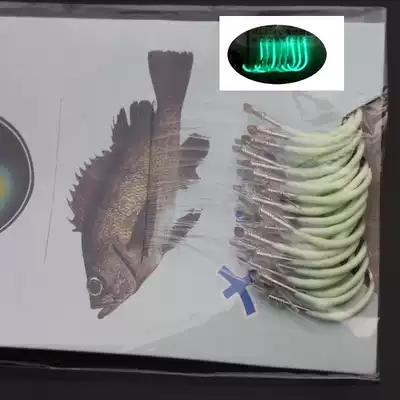 Luminous fish hook Luminous sea hook with line barbed hook tie line fishing gear 12-24