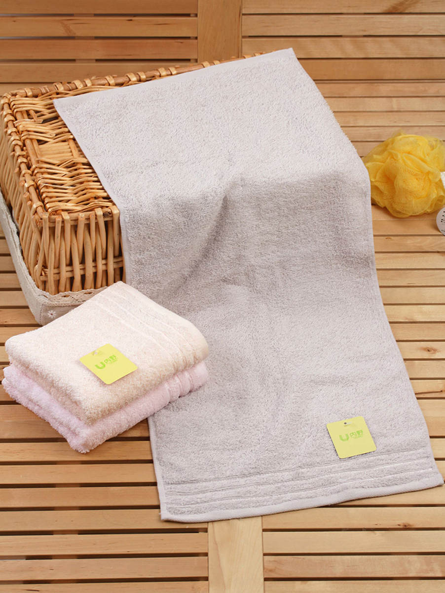 UCHINO|三色人气款纯棉素色面巾三条装