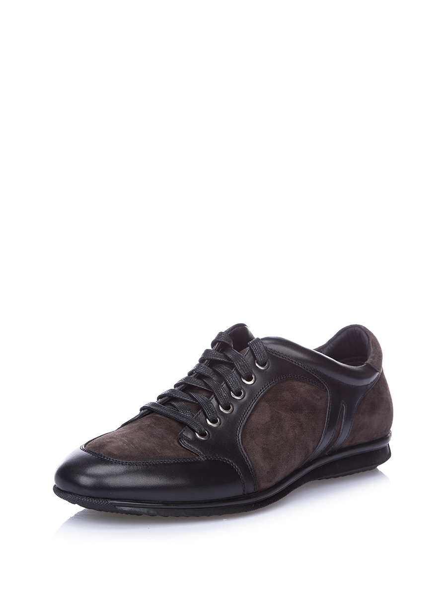 TRANOI 黑色拼接系带设计休闲鞋