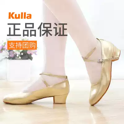 kulla young children's modern dance shoes girls modern shoes women's style middle heel soft bottom low heel dance shoes