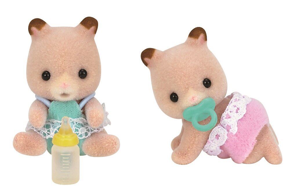 Japanese Sylvanian Families Forest Family Hamster Twins Blue Red ム-07