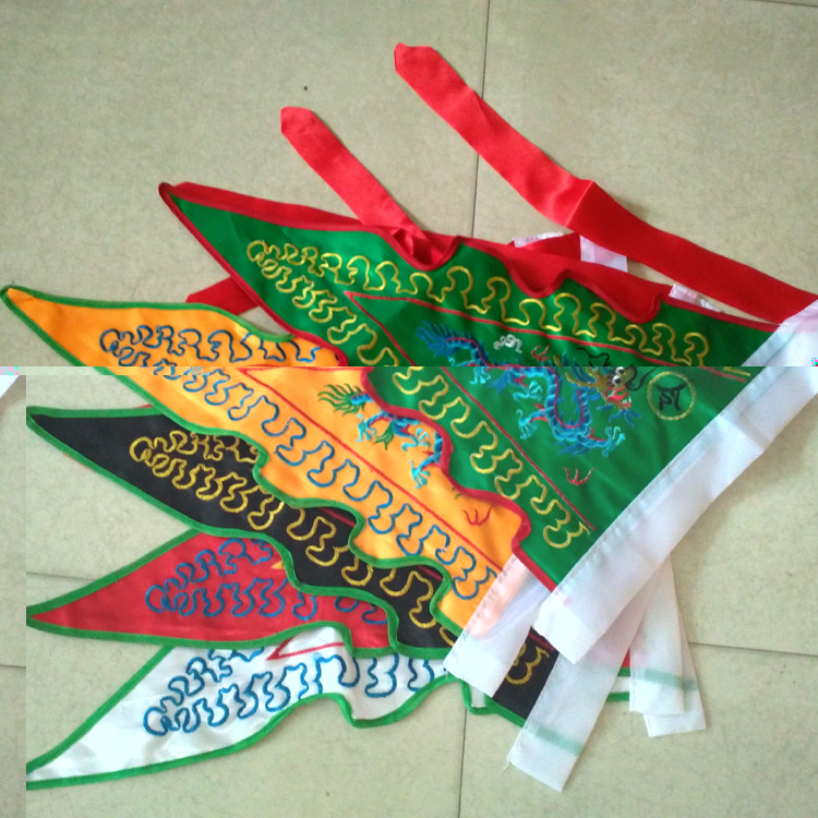 Small Road Five-Color Flag of Longbang Temple Five-Party Flag Decorated Embroidery Orchid