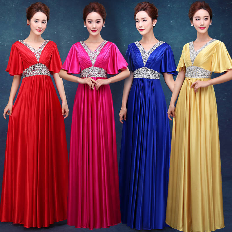 Evening dress prom gown Chorus costume academy style chorus long dress adult dress long evening dress