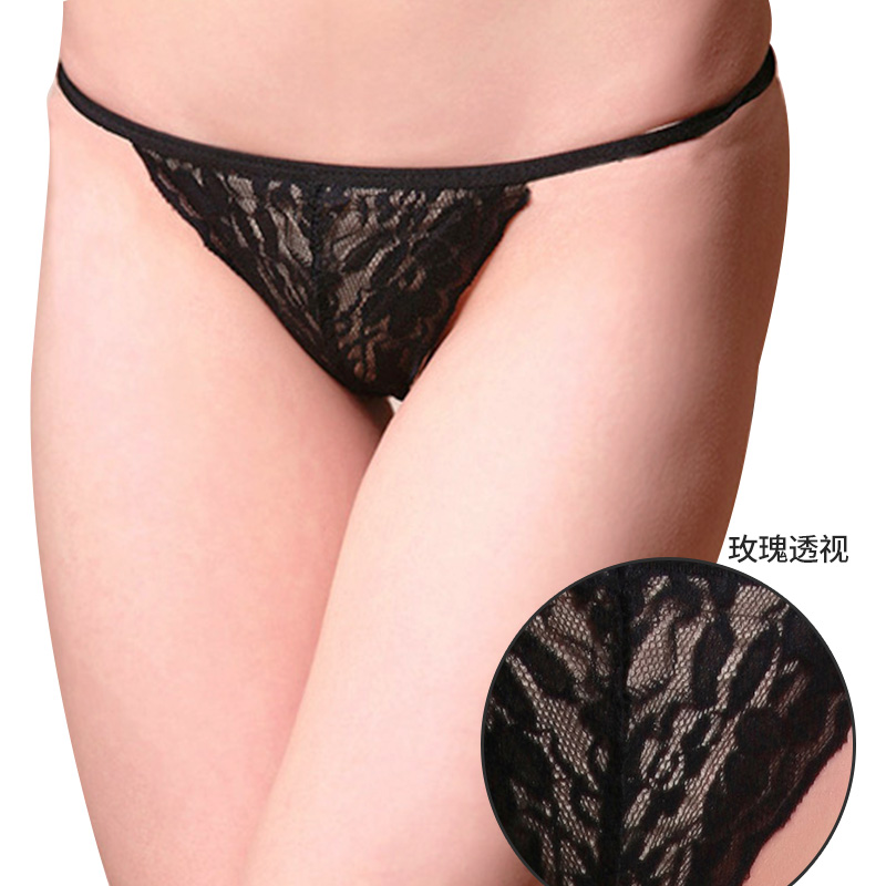 性感无痕内裤蕾丝丁字裤女诱惑女士大码低腰网纱透明诱惑透明纯棉