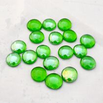 New green glass flat beads with a diameter of 2 cm glass stone fish tank vase aquarium landscaping stone home decoration